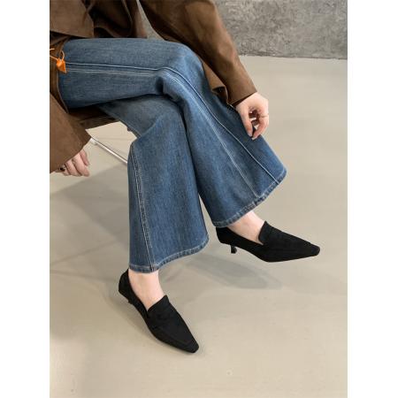 X-32917# 款细跟方头秋鞋单鞋35-40码 鞋子批发女鞋批发货源