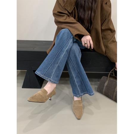 X-32917# 款细跟方头秋鞋单鞋35-40码 鞋子批发女鞋批发货源