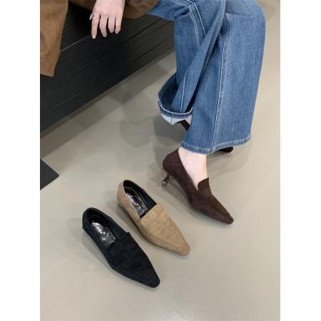 X-32917# 款细跟方头秋鞋单鞋35-40码 鞋子批发女鞋批发货源