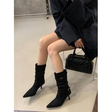 X-32919# 细跟高跟女靴子35-40码 鞋子批发女鞋批发货源