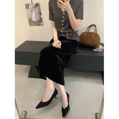 X-32921# 款细跟方头秋鞋单鞋35-40码 鞋子批发女鞋批发货源