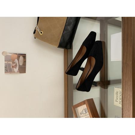 X-32931# 新款秋季时尚百搭气质复古方头绒面高跟舒适通勤单鞋女 鞋子批发女鞋批发货源