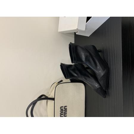 X-32933# 新款秋冬新绒面短靴时尚简约款细跟中跟气质百搭拼接瘦瘦靴 鞋子批发女鞋批发货源