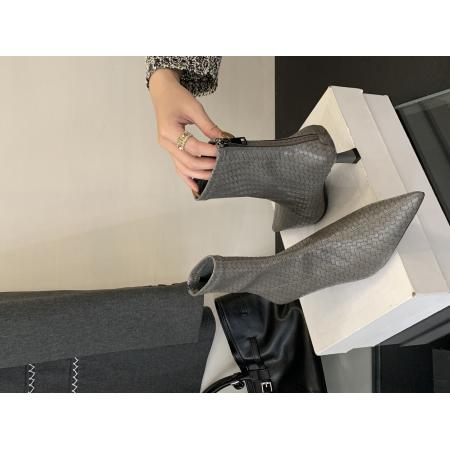 X-32934# 新款秋冬尖头细跟短靴女绒面瘦瘦鞋百搭舒适短筒靴女 鞋子批发女鞋批发货源