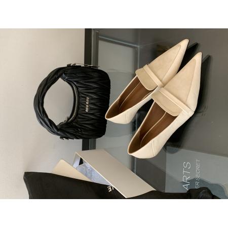 X-32936# 新款秋季尖头深口细跟低跟法式英伦风时尚百搭拼接单鞋女 鞋子批发女鞋批发货源