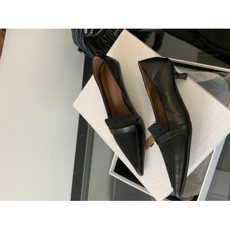 X-32936# 新款秋季尖头深口细跟低跟法式英伦风时尚百搭拼接单鞋女 鞋子批发女鞋批发货源