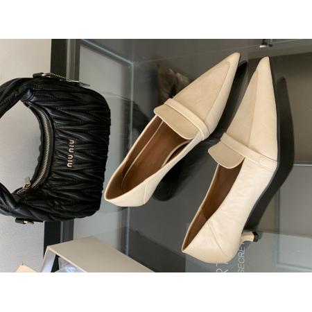 X-32936# 新款秋季尖头深口细跟低跟法式英伦风时尚百搭拼接单鞋女 鞋子批发女鞋批发货源