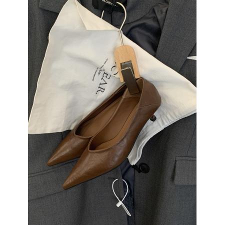 X-32937# 新款尖头简约浅口细跟高跟单鞋一脚蹬时尚软底通勤舒适单鞋女 鞋子批发女鞋批发货源