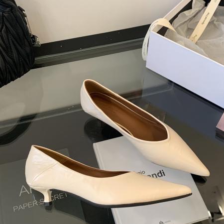 X-32937# 新款尖头简约浅口细跟高跟单鞋一脚蹬时尚软底通勤舒适单鞋女 鞋子批发女鞋批发货源