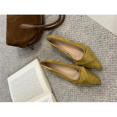 X-32950# 新款单鞋绒料韩版尖头 鞋子批发女鞋批发货源