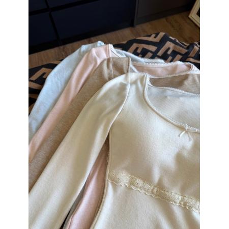 FA47140# 带胸垫秋冬V领内搭打底衫女保暖长袖修身上衣  服裝批發女裝批發服飾貨源