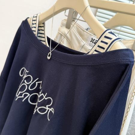 FA47194# 新款早秋季超火减龄露肩长袖卫衣大码女装胖mm假两件别致上衣  服裝批發女裝批發服飾貨源