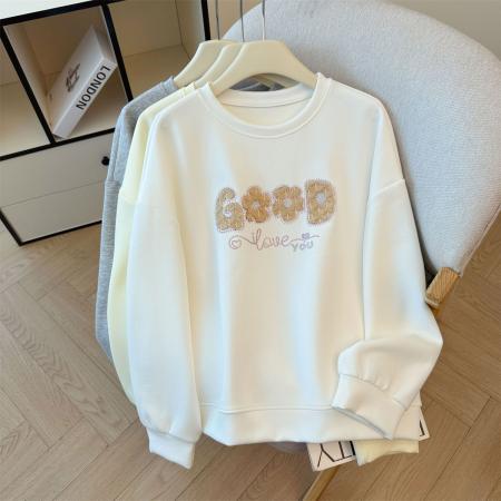 FA47198# 日常休闲卫衣新款时尚百搭简约舒适宽松外套女  服裝批發女裝批發服飾貨源