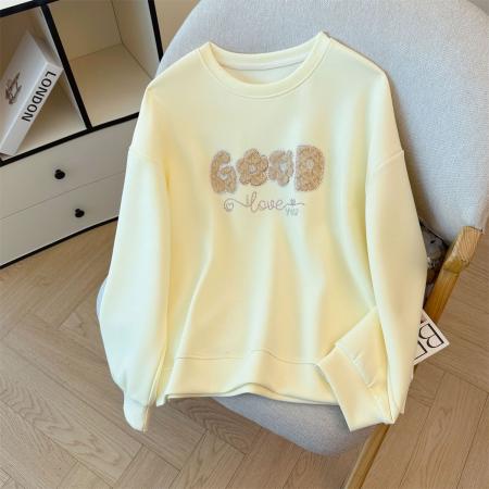 FA47198# 日常休闲卫衣新款时尚百搭简约舒适宽松外套女  服裝批發女裝批發服飾貨源