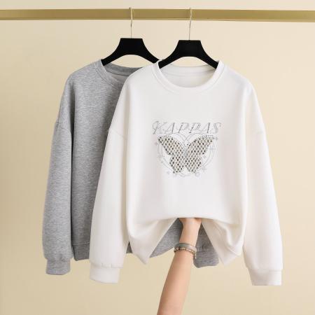 FA47201# 日常休闲卫衣新款时尚百搭简约舒适宽松外套女  服裝批發女裝批發服飾貨源