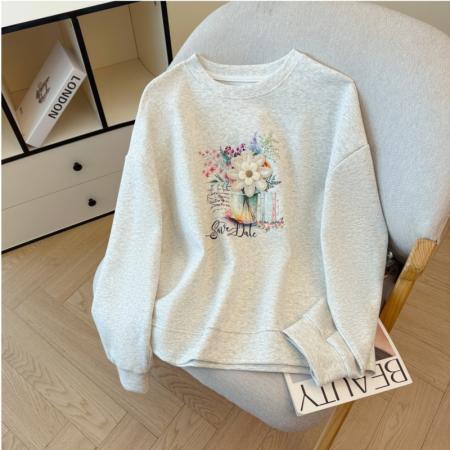 FA47202# 日常休闲卫衣新款时尚百搭简约舒适宽松外套女  服裝批發女裝批發服飾貨源