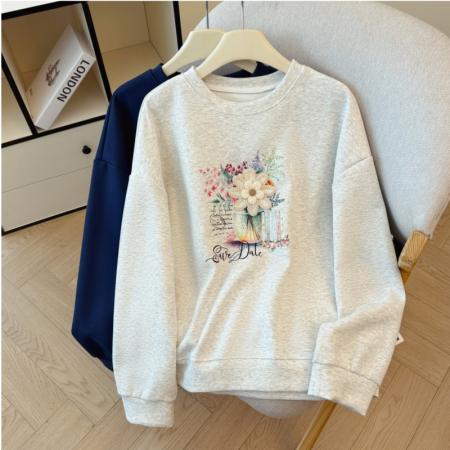 FA47202# 日常休闲卫衣新款时尚百搭简约舒适宽松外套女  服裝批發女裝批發服飾貨源