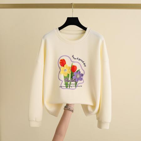 FA47204# 日常休闲卫衣新款时尚百搭简约舒适宽松外套女  服裝批發女裝批發服飾貨源