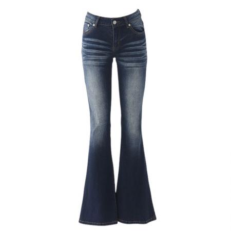 FA47246# 美式复古辣妹低腰喇叭裤修身显瘦百搭牛仔裤女  服裝批發女裝批發服飾貨源