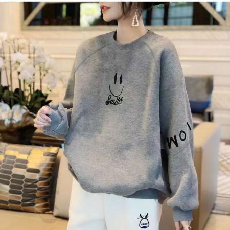 FA47255# 加绒/薄款秋冬季小个子韩版卫衣女宽松大码外穿休闲韩版上衣  服裝批發女裝批發服飾貨源