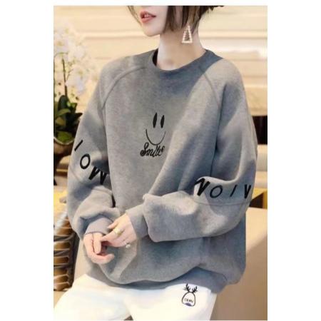 FA47255# 加绒/薄款秋冬季小个子韩版卫衣女宽松大码外穿休闲韩版上衣  服裝批發女裝批發服飾貨源