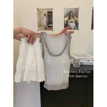 FA47265# 高级感渐变U领背心美式辣妹运动外穿遮副乳工字上衣潮  服裝批發女裝批發服飾貨源