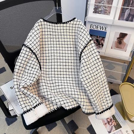 FA47300# 冬装小香风复合银狐绒重工双排扣小香风小个子外套女  服裝批發女裝批發服飾貨源