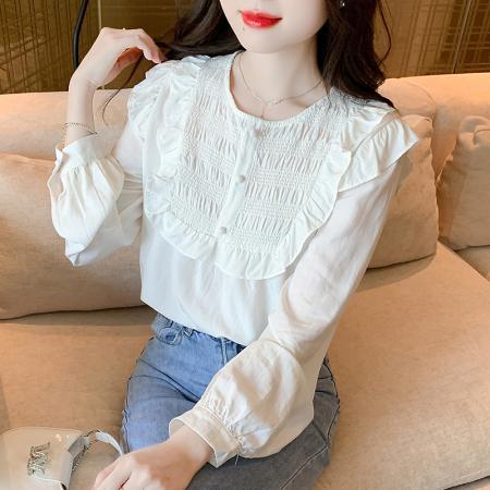 FA47321# 秋款高级长袖上衣女春秋装新款洋气百搭女士衬衣  服裝批發女裝批發服飾貨源