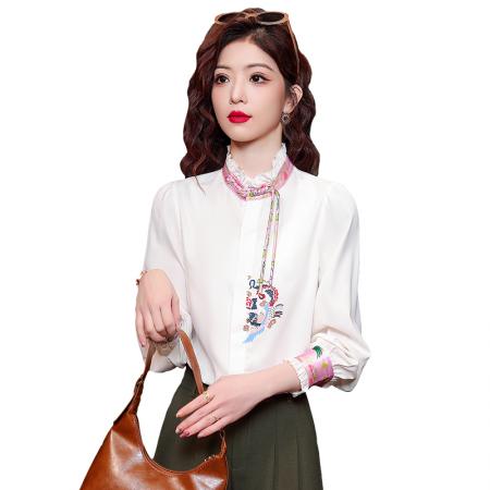 FA47322# 新款印花衬衣女OL上衣  服裝批發女裝批發服飾貨源