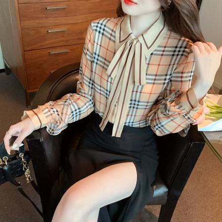 FA47323# 秋款高级长袖上衣女春秋装新款洋气百搭女士衬衣  服裝批發女裝批發服飾貨源