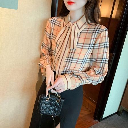 FA47323# 秋款高级长袖上衣女春秋装新款洋气百搭女士衬衣  服裝批發女裝批發服飾貨源