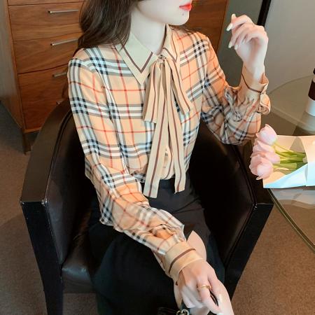 FA47323# 秋款高级长袖上衣女春秋装新款洋气百搭女士衬衣  服裝批發女裝批發服飾貨源