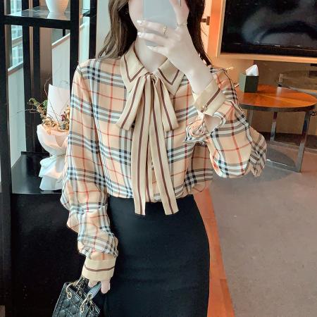 FA47323# 秋款高级长袖上衣女春秋装新款洋气百搭女士衬衣  服裝批發女裝批發服飾貨源