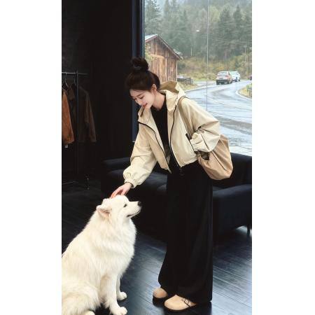 FA47337# 今年流行的爆款女装超好看初冬外套新款小个子短款冲锋衣夹克  服裝批發女裝批發服飾貨源