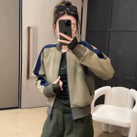 FA47339# 巨好看的独特漂亮的初冬外套新款今年流行爆款拼色短款上衣女  服裝批發女裝批發服飾貨源