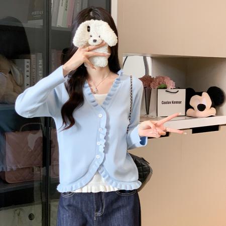 FA47383# 大货秋装新款韩版设计感假两件洋气针织衫上衣毛衣女  服裝批發女裝批發服飾貨源