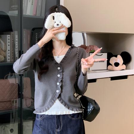 FA47383# 大货秋装新款韩版设计感假两件洋气针织衫上衣毛衣女  服裝批發女裝批發服飾貨源