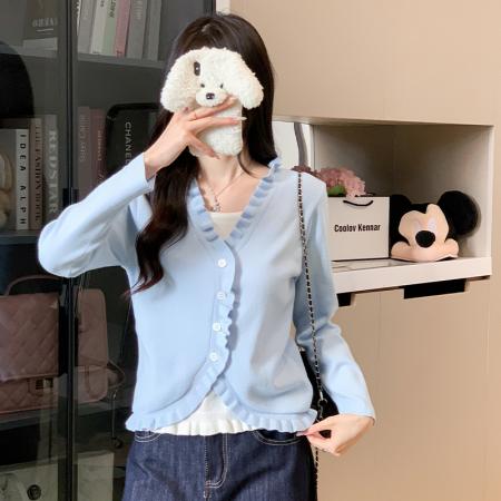 FA47383# 大货秋装新款韩版设计感假两件洋气针织衫上衣毛衣女  服裝批發女裝批發服飾貨源