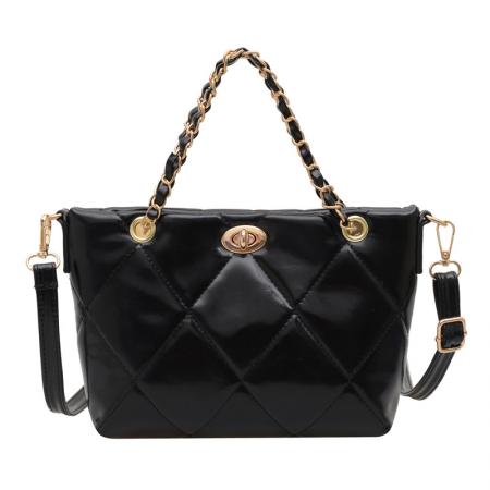 FA47426# 欧美复古洋气链条手拎女包新款韩版时尚菱格休闲单肩斜挎大包 女包批发包包批发货源