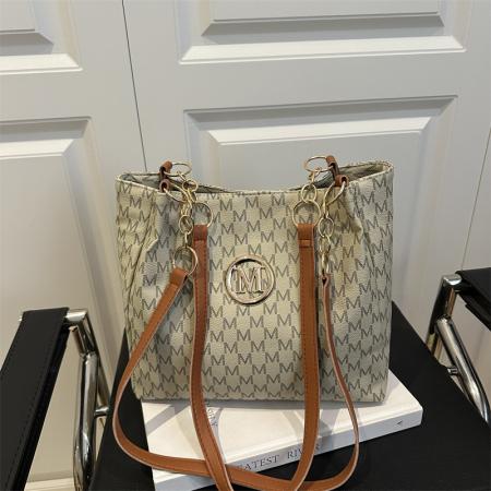 FA47435# 包包女通勤托特包跨境新款潮流时尚单肩包大容量简约复古印花大包 女包批发包包批发货源