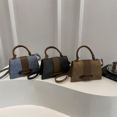 FA47438# 复古手提包小众潮流单肩包休闲通勤斜挎包新款时尚简约小方包 女包批发包包批发货源