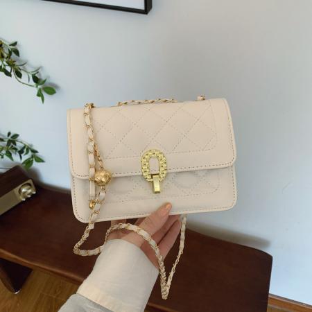 FA47442# 菱格绣线包包个性锁扣小方包新款链条夏季款时尚单肩腋下女包 女包批发包包批发货源