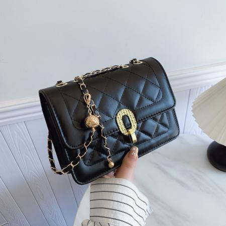 FA47442# 菱格绣线包包个性锁扣小方包新款链条夏季款时尚单肩腋下女包 女包批发包包批发货源