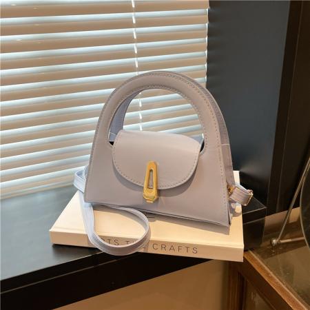 FA47444# 质感纯色休闲半圆手提包女新款大容量通勤复古锁扣单肩斜挎包 女包批发包包批发货源