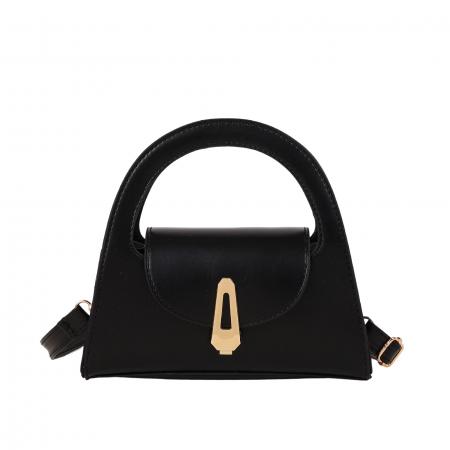 FA47444# 质感纯色休闲半圆手提包女新款大容量通勤复古锁扣单肩斜挎包 女包批发包包批发货源