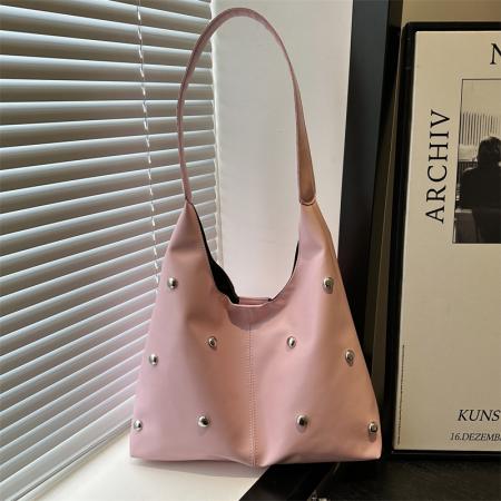 FA47445# 小众设计腋下包新款潮时尚百搭单肩铆钉包简约洋气休闲大包 女包批发包包批发货源