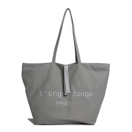 FA47447# 跨境帆布包包女大容量新款百搭简约休闲单肩大学生上课托特包 女包批发包包批发货源