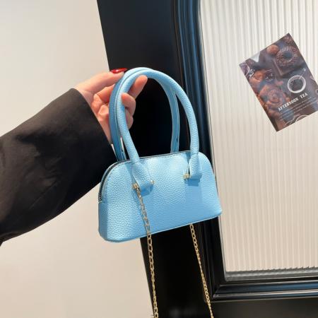 FA47460# 跨境极简风单肩斜挎贝壳女式包时尚荔枝纹质感链条手提包批发 女包批发包包批发货源