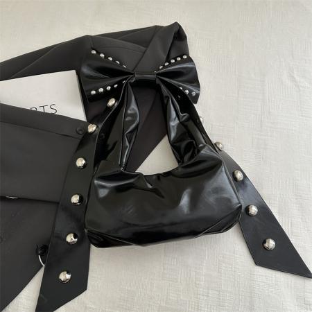 FA47466# 时尚铆钉腋下包包女式新款高级感百搭单肩包小众蝴蝶结手提包 女包批发包包批发货源