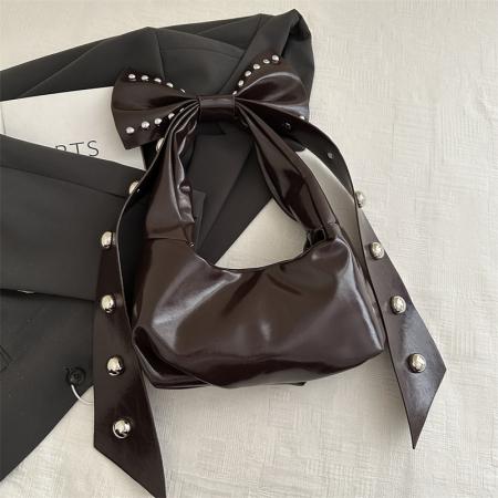 FA47466# 时尚铆钉腋下包包女式新款高级感百搭单肩包小众蝴蝶结手提包 女包批发包包批发货源